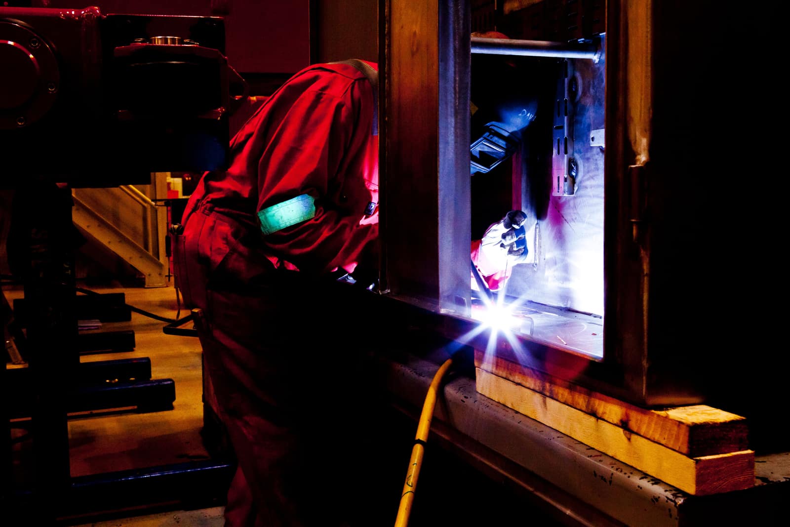 Practical welding training at Shalom Training School